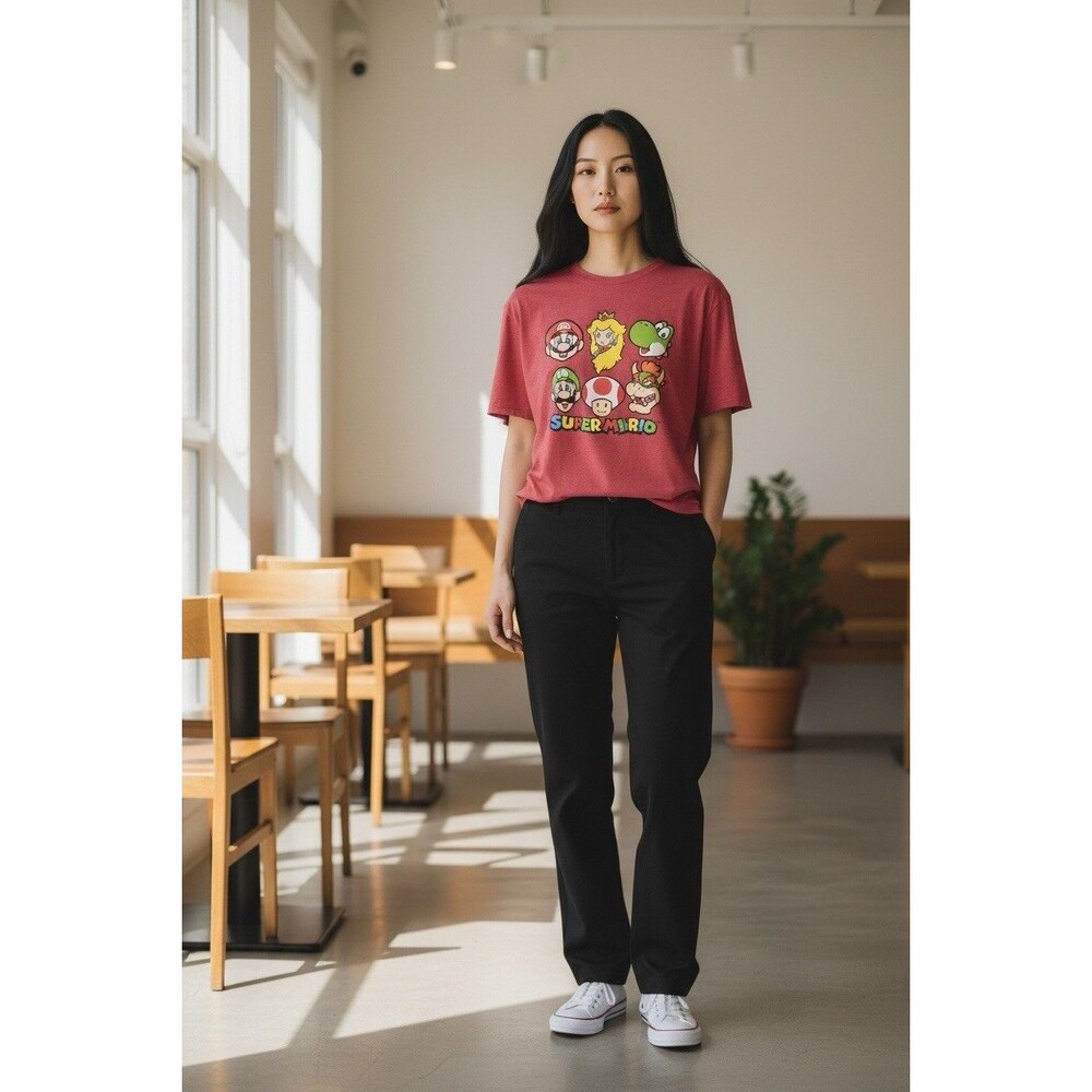 Super Mario Red Graphic T-shirt Size Medium Mario Bros. Mario Princess Peach
